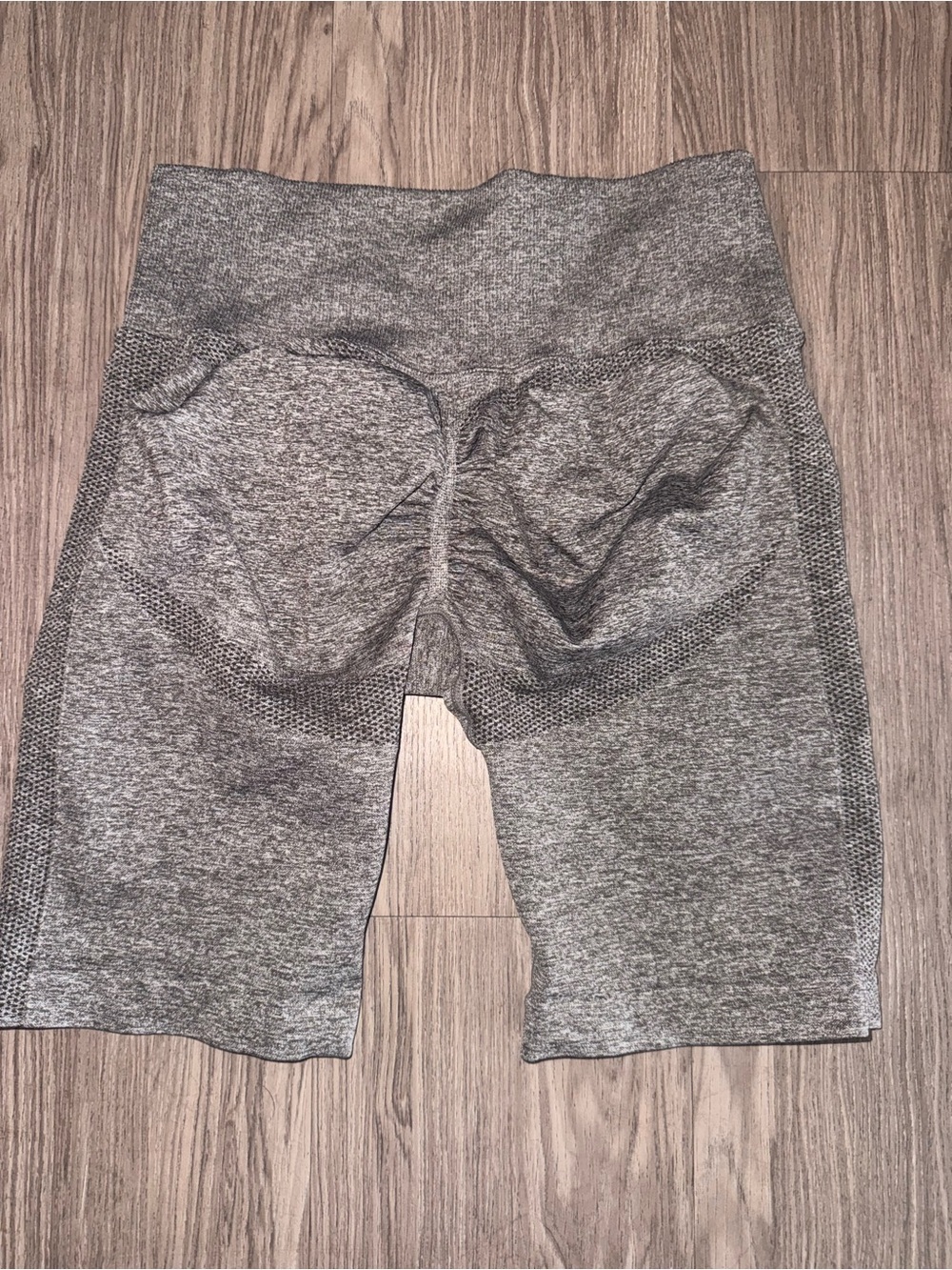 Seamless High-Waist Gray Workout Shorts